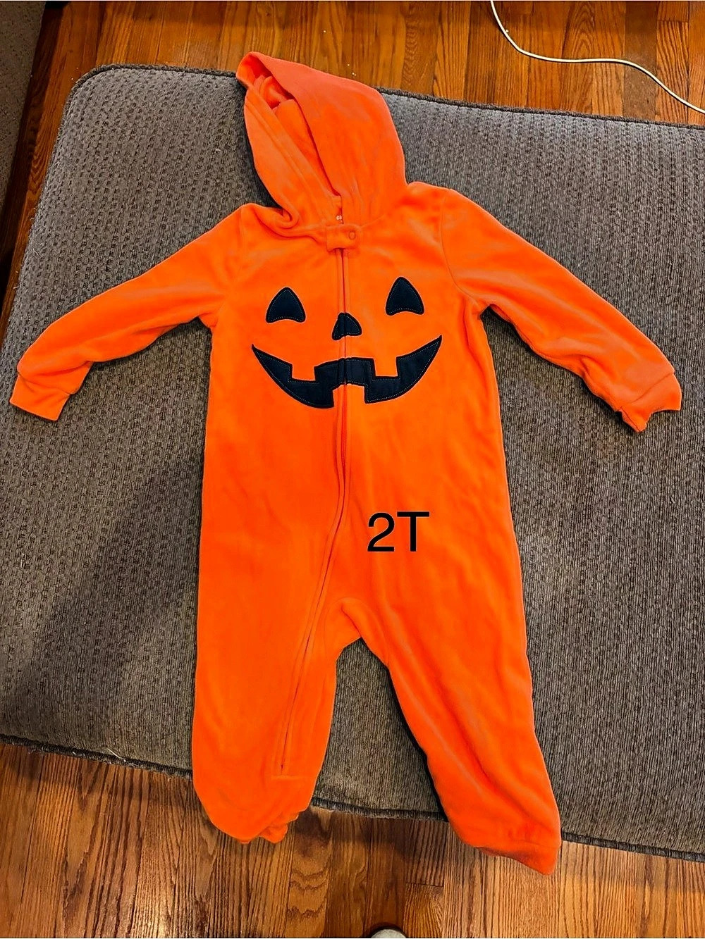 Carter's Toddler Halloween Jack-O-Lantern Fleece Hooded Zip-Up 1-Piece Pajama